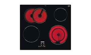 Siemens ET61RBNA1E, iQ300, Elektro-Kochfeld 60 cm, autark, Rahmenlos aufliegend, Made in Germany, touchControl, Zuschaltbare Bräterzone, Zweikreiz-Kochzone 21 cm, Sicherheitsabschaltung, Schwarz