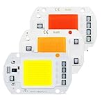 alimentare un diodo led 220v  GHC LED Lámparas Los granos DIY LED de la lámpara LED COB chip de diodo AC 220V 10W 20W 30W 50W Grow Light Box Planta Full Spectrum inteligente IC No Necesita Conductor