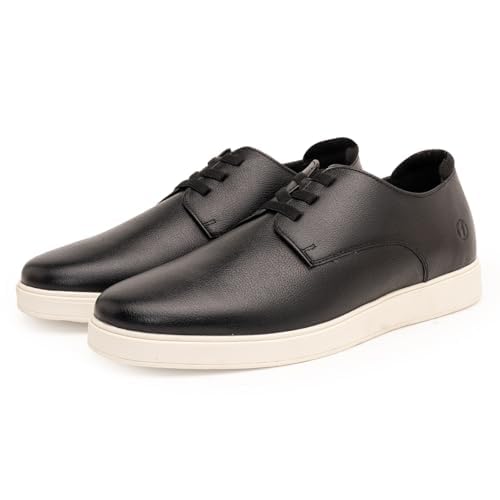 Image of Thomas Crick Luxurious Genuine Leather Sneakers with Dual-Tone Finish and Ortho Footbed