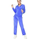 Cute Velour Tracksuit Womens Two Pieces Joggers Loungewear Outfits for Women Jogging Sweatsuits Set...