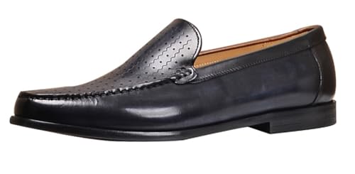 Santimon Men’s Genuine Leather Loafers Slip-On Dress Shoes – Breathable & Lightweight Business Casual Shoes for Office, Work & Formal Wear – Non-Slip Sole for All-Day Comfort4