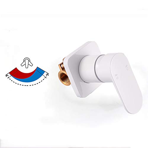 Grifo blanco de pared para baño que elimina salpicaduras en lavabo 4