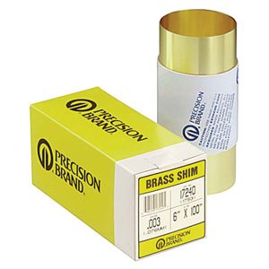 PART NO. PBS17305 Precision Brand 0.005" Brass Shim Stock 6" x 100" Roll