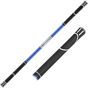 PGM Golf Swing Trainer, Golf Swing Training Aid Golf Practice Warm-Up Stick with Adjustable Weight Head – Suit for Practice Chipping Hitting Golf Accessories for Men and Women