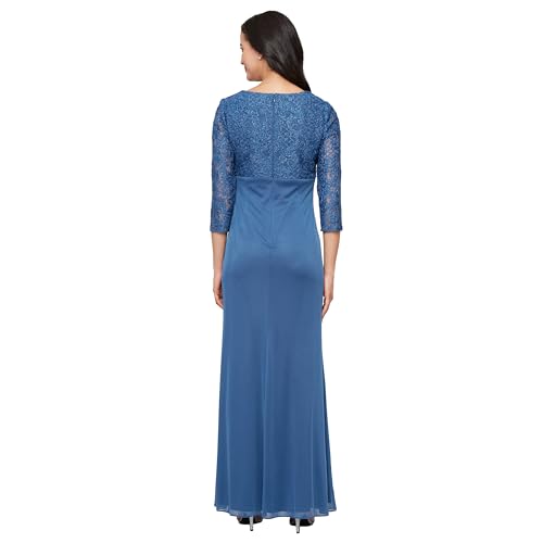 Image of Alex Evenings Womens Long Lace Top Empire Waist Dress