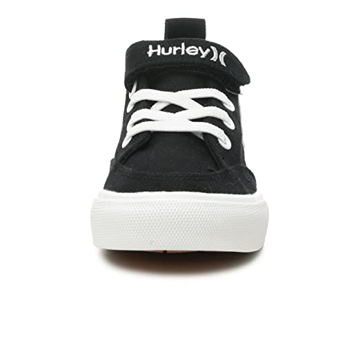 Hurley Kids Hook And Loop With Lace Closer For Boys And Girls Toddlers, Little Kids And Big Kids Unisex Black/White #TOP3