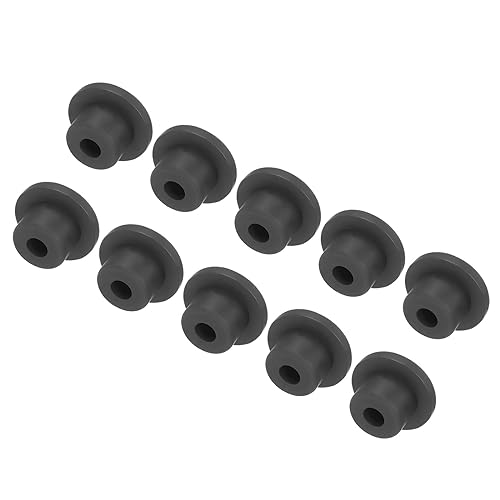 Image of UXCELL High Temp Silicone T-Shaped Rubber Stopper Plugs - Dia 15mm /0.59 inch, Black, Pack of 10 (OD 23mm)