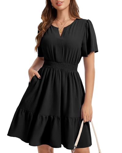 casual summer dresses for women flowy midi sundress with pockets