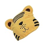 HONITANO Trockenhaube Damen Haartrocknungswickel aus Korallenvlies Schnelltrocknendes Haartuch mit Tiger Cartoonmuster Saugfähige Haar Trockenhaube für Zuhause und Reisen
