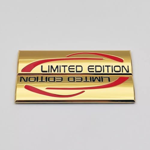 Image of Pair Set Limited Edition Car Emblem Premium 3D Sport Turbo Badge Auto Rear Trunk Side Decal Sticker (Glod)