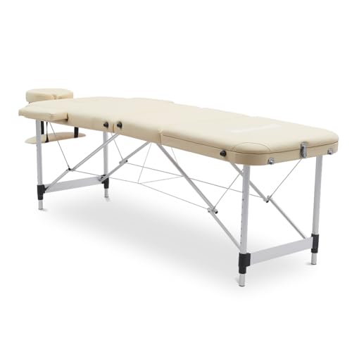 SPORTINATOR® Premium 3 Zonen Massageliege, angenehmer Liegekomfort durch 4 cm Polsterung, Flexible Höhenverstellung durch Rastknöpfe, belastbar bis ca. 180 kg (beige) SPORTINATOR® Premium 3 Zonen Massageliege, angenehmer Liegekomfort durch 4 cm Polsterung, Flexible Höhenverstellung durch Rastknöpfe, belastbar bis ca. 180 kg (beige)