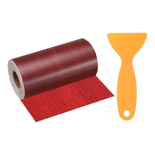 Image of HARFINGTON Wood Grain Repair Tape 4.7 Inch x 33ft Self Adhesive Repair Patch Tape Simulated Wooden Floor Tapes with Plastic Scraper for Tables Doors Windows Furniture, Walnut