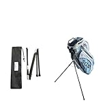 SMART GOLF STAND Smart Golf Cart Bag Stand2.0 Attachment Foldable Legs Only with STEEL ROPE CORD. Turns your Cart Bag into a Stand Bag to prevent Bag falls & Club Damage. Attachable Golf Bag Accessories, Black-Aluminum