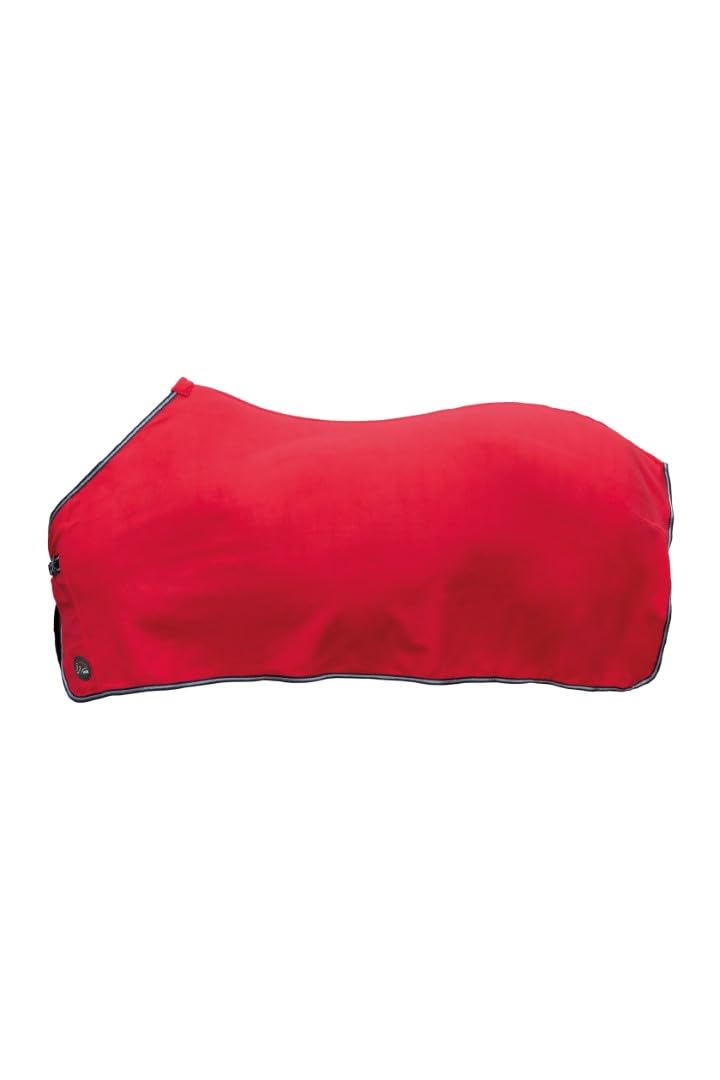 HKM 8775 Madrid Horse Rug, Stable/Pasture Blanket, Polar Fleece 115-165, Red