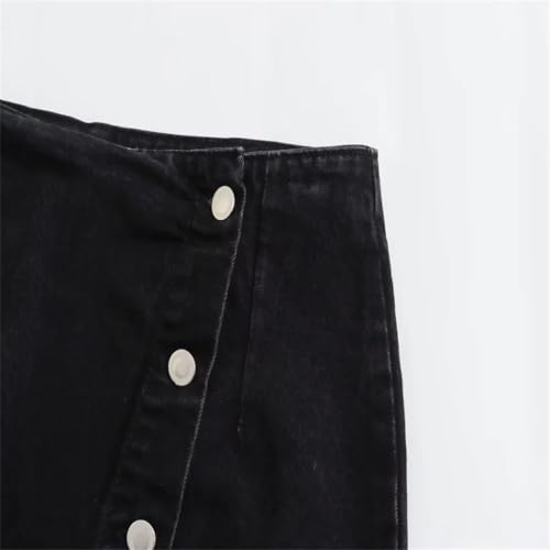 Women's Vintage High Waist Split Denim Midi Skirt Slim Fit Casual Denim Straight Skirt4