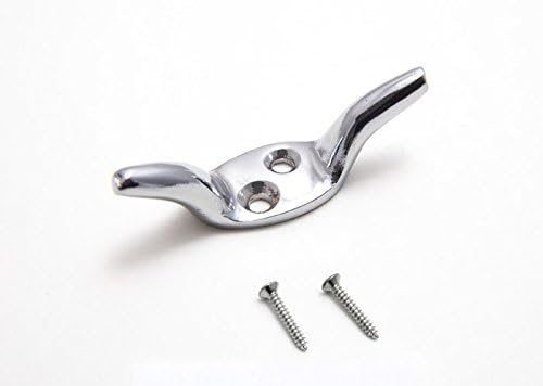 10 X 2 Inch Chrome Cleat Hooks for Curtain Tiebacks with Screws