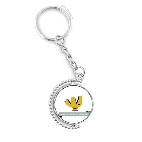 Key ring Singapore Science Art musée rotatif DIYthinker 1,2x3,5 pouces multicolore