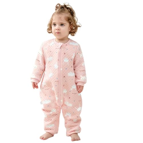 LILBESTIE Baby Sleeping Bag with Legs & Arms 1.5 Tog Long Sleeves Sleep Sack with Feet Toddler 100% Cotton Sleep Bag 3-4 Years Size L