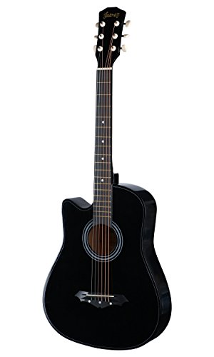 Image of Juarez Acoustic Guitar, [ LEFT HANDED] 38 Inch Cutaway, 38CL /BK with Bag, Strings, Pick and Strap, Black