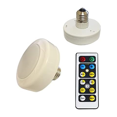 2 Pack Battery Operated Light Bulbs for Lamps with Remote,Replacement AA Battery Light Bulbs,Battery Powered LED Puck Light With E26 Screw Socket for Wireless Wall Sconce and Pendant light Fixture Cover