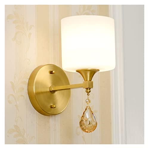 Lampe de chambre et salon avec éclairage LED double tête en cuivre
