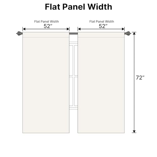 Image of H.VERSAILTEX Light Reducing Curtains Thermal Insulated Window Treatment Panels Room Darkening Privacy Assured Drapes for Living Room Back Tab /Rod Pocket Bedroom Drapes 2 Panels, Ivory - 52 x 72 Inch