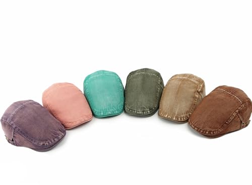 Image of Cotton Newsboy Cap,Breathable Ivy Gatsby Cabbie Beret Hat for Men's Women Driving Hunting Golf