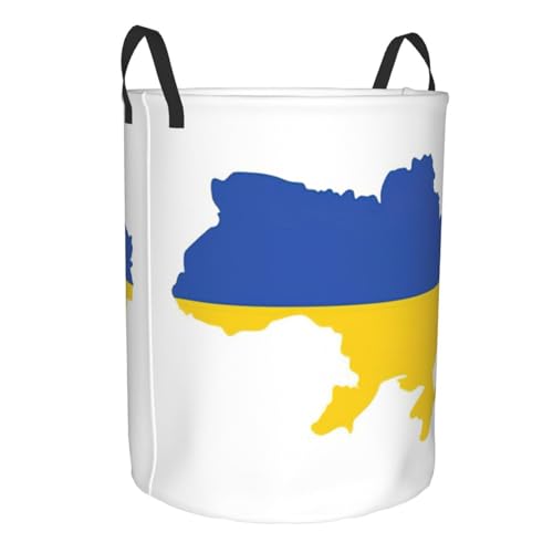 Panier à linge haut imprimé drapeau Ukraine pour rangement chambre