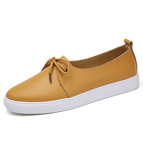 Mitvr Loafers For Women Slip On Sneakers Casual Flat Shoes Comfort Fall Shoes,Yellow Eu38=7 M Us #TOP21