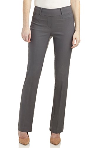 Rekucci Womens Ease into Comfort Fit Barely Bootcut Business Casual Stretch Pants in Regular/Tall/Petite fit (4, Graphite)