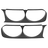 HECASA Pair Headlight Bezels Compatible with 2008-2014 Dodge Challenger Replacement for CH2511100 CH2510100 68051526AA 68051527AA Headlamp Trim Left & Right Plastic(ABS) Black