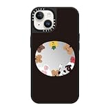 CASETiFY ミラー iPhone 14 ケース [1.5mからの落下試験をクリア/MagSafe に対応] - Anybody There? - シルバー (ブラックバンパー)