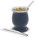 FÁCIL DE PREPARAR, LIMPIAR Y MANTENER: Una calabaza Mate moderna muy fácil de usar e incluso más fácil de limpiar. ¡Hecha de acero inoxidable 304 18/8 de alta calidad, esta taza Yerba Mate es segura para lavavajillas y está diseñada para durar!
