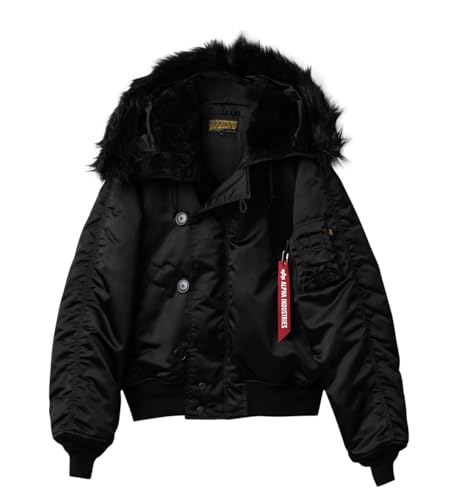 ALPHA HERITAGE COLLECTION 797-5252027 WAIPER�ʒ� VINTAGE N-2B �t���C�g�W���P�b�g �u���b�N�t�@�[ (JP, �A���t�@�x�b�g, 2XL, 010 BLACK)