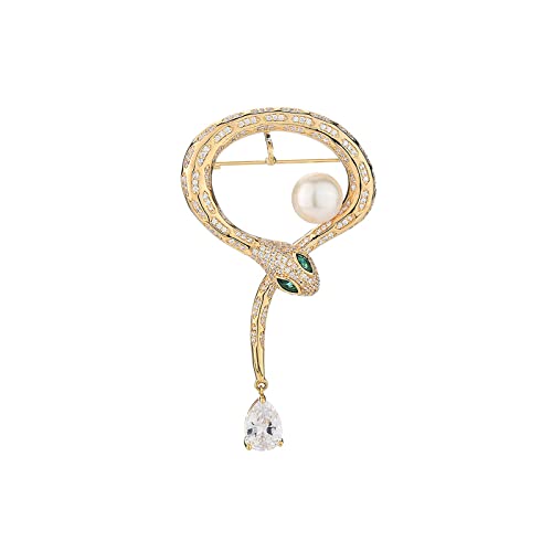 Broche serpent haut de gamme epingle punk femme perle d imitation chic