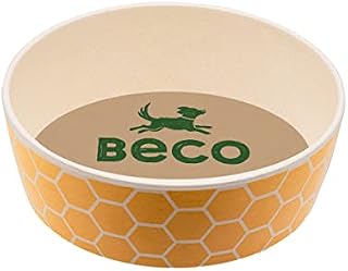 Beco Dog Bowl - Food and Water Bowl, Bamboo, Honeycomb Design, (Large, 18.5cm Diameter)