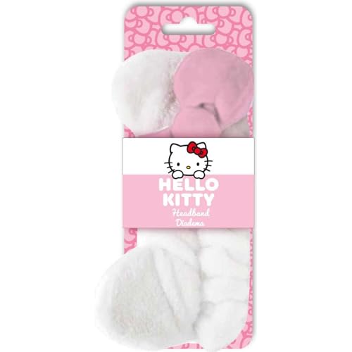 Ciao Kitty Turbante Trucco | Fascia per Skincare con disegno Kawaii Regolabile e Morbido per Routine Viso e Trucco