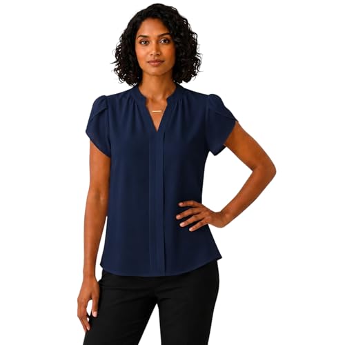Image of Keiraa Women Blouse Half Sleeves Office Lady Shirt Women Tops