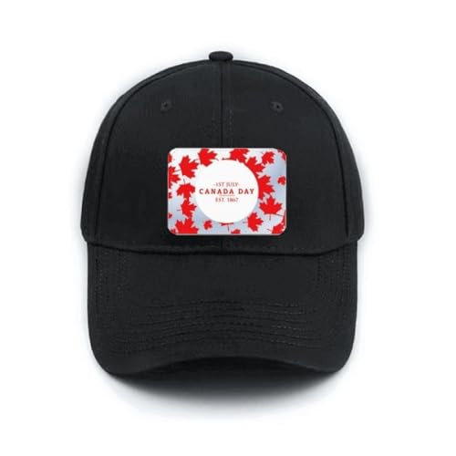 Casquette noire brodée érable EST 1867 avec fermeture réglable