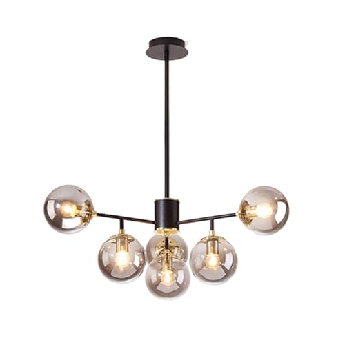 Lustre globe suspendu ajustable pour corriger le manque de lumière du salon