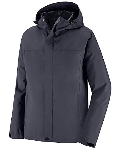 Wantdo Men's Rain Gear Waterproof Rain Jacket Outdoor Shell Rain Coat Gray M
