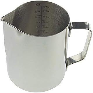 600ml Barista Milk Jug for Coffee Machine, Milk Frothing Jug Pitcher Metal Steamer Ideal Stainless Steel Milk Steaming Jug for Frothing Milk Coffee Machine Accessories