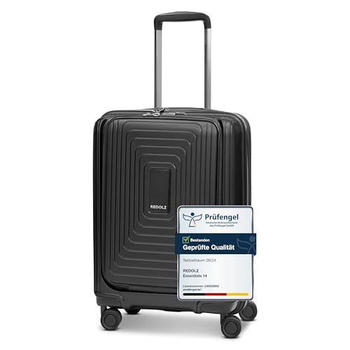 REDOLZ Handgepäck mit Laptopfach | Ultra-Leichter Koffer 40 x 23 x 55 cm & Frontöffnung | von 45 auf 55 Liter erweiterbar | nur 3,2 kg (Essentials 14)