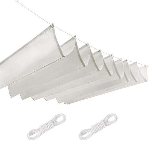 Voile d'ombrage rétractable vague 2x4m imperméable blanc