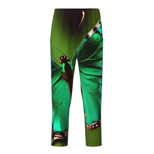 Pantalon de pyjama papillon unisexe noir et extensible pour toutes saisons