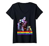 Photo Gallery donna bigfoot pitbull cane mamma papà lgbtq gay orgoglio arcobaleno maglietta con collo a v Photo Gallery donna bigfoot pitbull cane mamma papà lgbtq gay orgoglio arcobaleno maglietta con collo a v