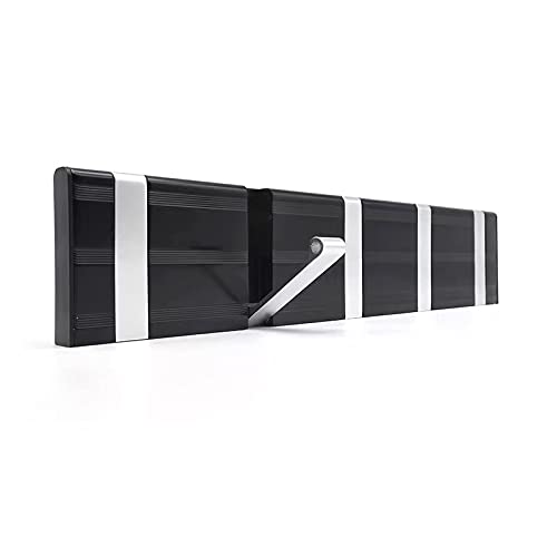 Kleiderhaken Badezimmerreihenhaken Schwarze Aluminiumkleidung Robe Haken Türhaken Nagel-perforierte Wand Mantel Haken Küchentuch Haken (Color : Black Silver 5)