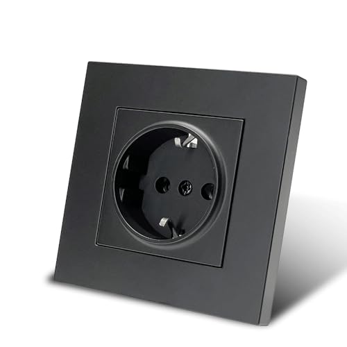 Prise murale pour montage encastré, ensemble de prises électriques internes 250 V AC 16 A, insert encastré et couvercle, prise au sol