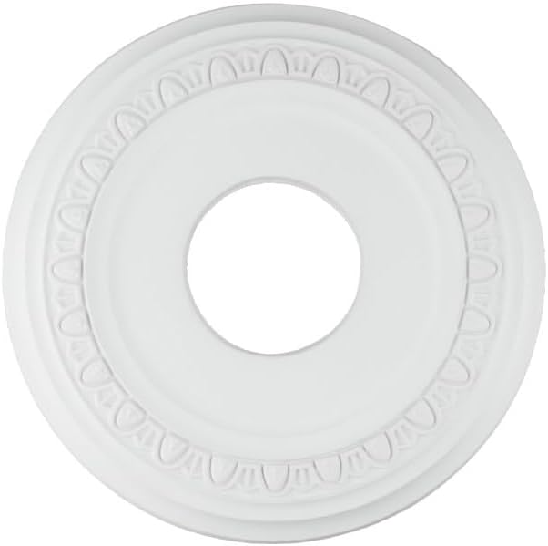 PU Ceiling Medallion for Light Fixtures and Fans, 30cm Decorative Cover Plate with Elegant Design, for Easy Installation Home Decor Accessory, White