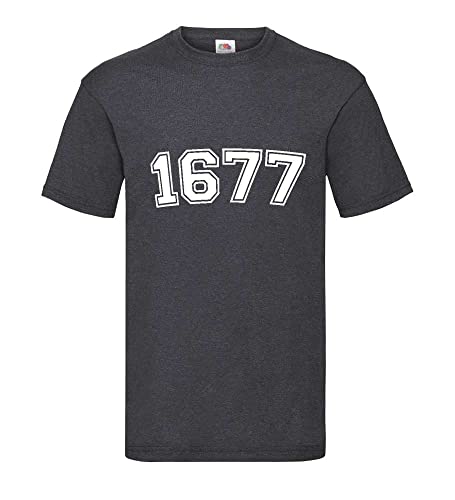 T-shirt pour homme 1677 gris foncé XXXL en coton confortable